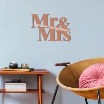 Image of Mr&Mrs - Copper Copper Decorative Metal Wall Accessory