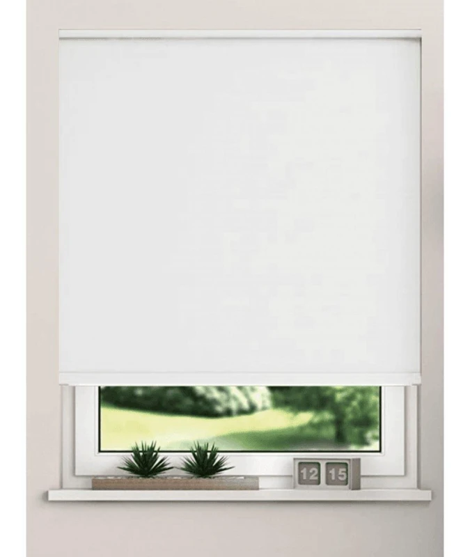 Image of New Edge Blinds Thermal Blackout Roller Blinds 175cm Drop x Width 80cm White Size: 75cm width x 175cm drop White Unisex 75cm width x 175cm drop