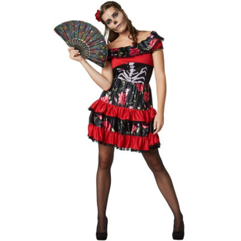 Image of Tectake Spooky Senorita - Halloween Fancy Dress Costume For Her 302010 - Black/red S