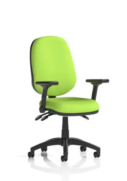 Image of Eclipse Eclipse Plus III Lever Task Operator Chair Bespoke Colour Myrrh Green With Height Adjustable And Folding Arms KCUP1759