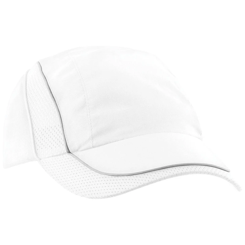 Image of Beechfield Beechfield Coolmax Flow Mesh Baseball Cap Headwear in White White One Size Unisex 5055747772623