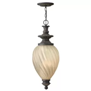 Image of IP23 3 Bulb Chain Lantern Aged Iron LED E14 60W Bulb Light Fitting