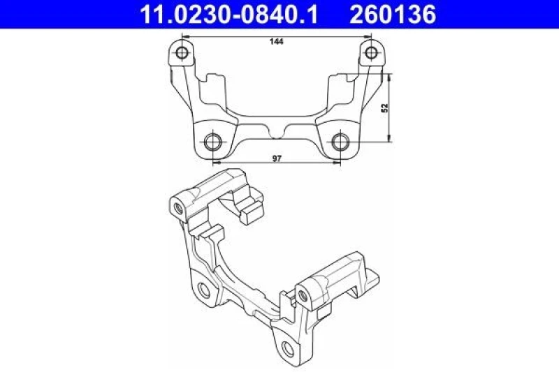 Image of ATE 11.0230-0840.1 Caliper Bracket Carrier,brake caliper (1009)