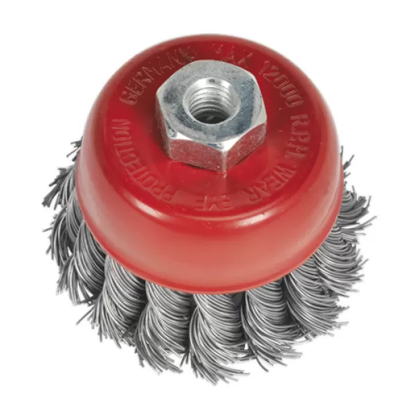 Image of Genuine SEALEY TKCB652 Twist Kyest Wire Cup Brush Ø65mm M10 x 1.25mm
