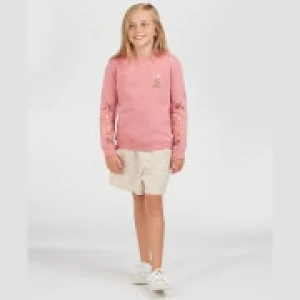 Image of Barbour Girls Rowen Overlayer Sweatshirt - Vintage Rose - L (10-11 Years)