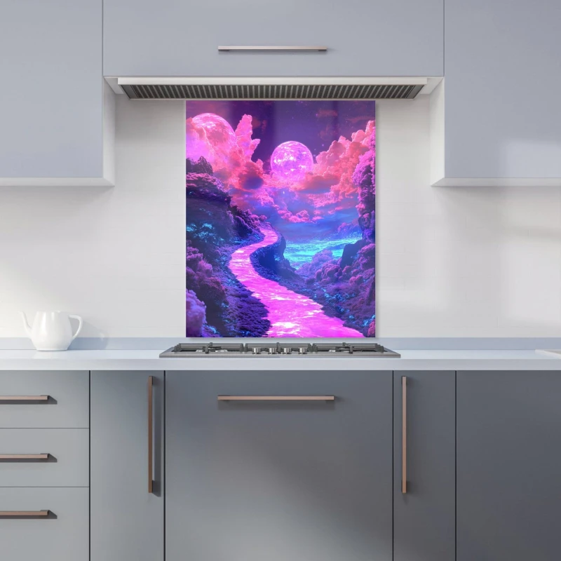 Image of Designer Kitchen Splashbacks Elena Sable: 00041 Kitchen Splashback Size: 600mm x 750mm Multicolor Unisex 600mm x 750mm