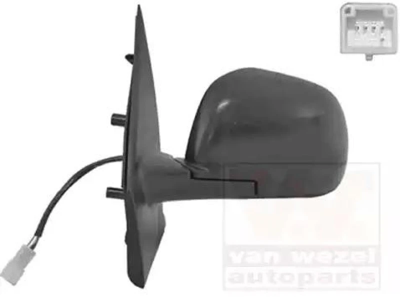Image of VAN WEZEL 1566817 Wing mirror * HAGUS * Left, Heatable, Over-paintable Outside Mirror (50)
