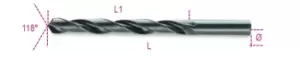 Image of Beta Tools 410AS HSS Twist Drill Bit Cylindrical Shank Rolled 11/32" 004100389