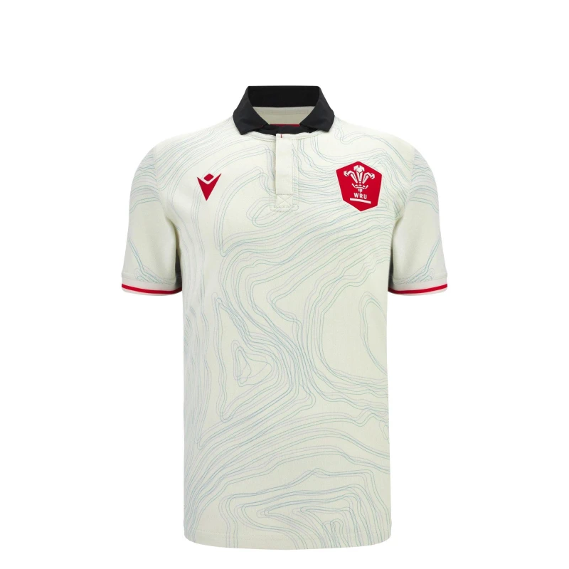 Image of Macron Wales Rugby Union Away Shirt 2025 Juniors Replica Shirts 7-8 (S) Black 37244103175