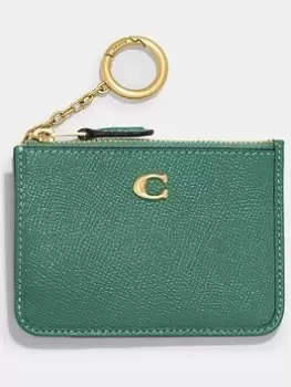 image of Coach Mini Skinny Crossgrain Leather Id Case - Bright Green