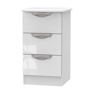 Image of Indices 3-Drawer Bedside Cabinet - White