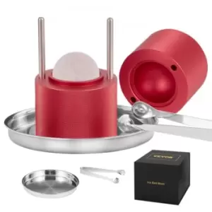 Image of VEVOR Ice Ball Press, 2.4" Ice Ball Maker, Aircraft Al Alloy Ice Ball Press Kit for 60mm Ice Sphere, Ice Press with Tong and Drip Tray, for Whiskey, C