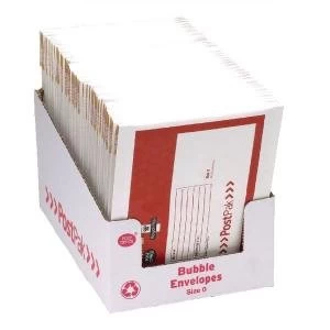 image of Post Office Postpak Size 0 Bubble Envelopes Pack of 40 41629