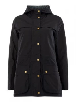 Image of Barbour Blaise Hooded Wax with Liberty Print Lining Blue