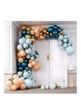 image of Ginger Ray Large Balloon Arch - Greens & Gold Chrome