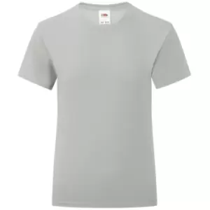 Image of Fruit Of The Loom Girls Iconic T-Shirt (9-11 Years) (Zinc Grey)