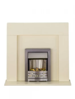 Image of Adam Fire Surrounds Miami Ivory Electric Fireplace Suite