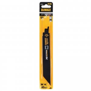 Image of DEWALT Extreme Runtime Metal Cutting Reciprocating Saw Blade 200mm Pack of 5