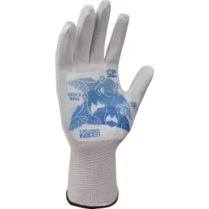 Image of Cut Resistant Gloves, White/Blue, Needle Protection, Size M