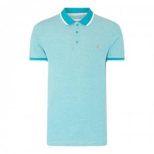 image of Farah Vintage Basel Pique Polo Shirt - Turq 359