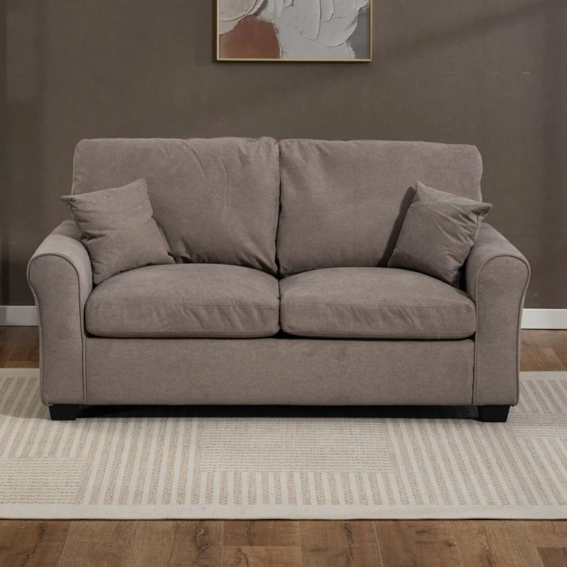 Image of Artemis Home Lewiston Fabric Pull Out Sofabed in Brown Size: 3 Seater Brown Unisex 3 Seater
