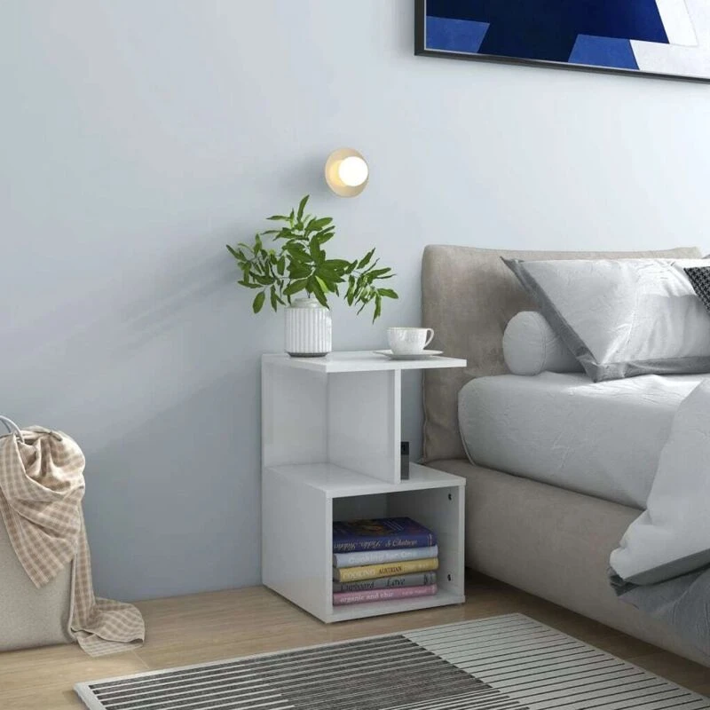 Image of VIDAXL Bedside Cabinet High Gloss White 35x35x55cm Engineered Wood Vidaxl 8720286558645