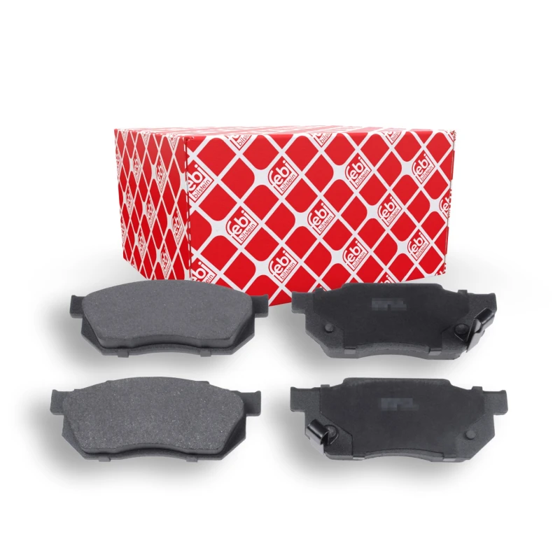 Image of FEBI BILSTEIN 16299 Brake pad set Front Axle, with acoustic wear warning, with anti-squeak plate Brake Pad Set,disc brake (402)