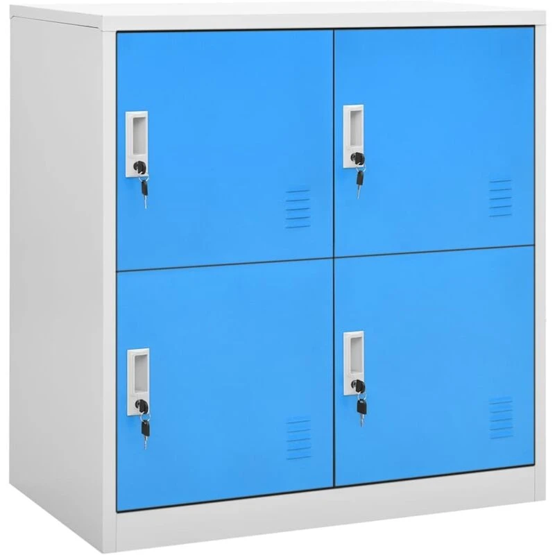 Image of VIDAXL Locker Cabinet Light Grey and Blue 90x45x92.5cm Steel Vidaxl 8720286566428