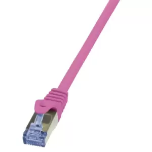 image of LogiLink 0.5m Cat.6A S/FTP networking cable Pink Cat6a S/FTP (S-STP)