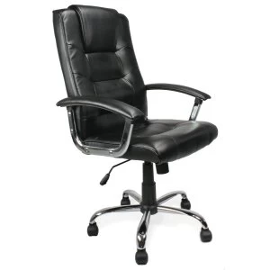 image of Eliza Tinsley High-Back Leather-Faced Executive Armchair - Black