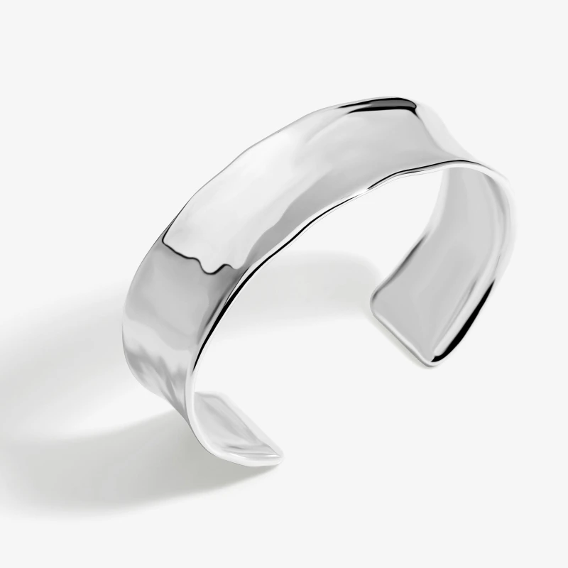 Image of Inicio Silver Plated Polished Cuff - Gift Pouch Gold