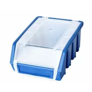 Image of Ergo m+ Box Plastic Parts Storage Stacking With Cover 116x161x75mm - Colour Blue - Pack of 18