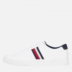 Image of Tommy Hilfiger Mens Corporate Leather Low Top Trainers - White - UK 8