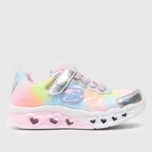 image of SKECHERS Pale Pink Flutter Heart Lights Girls Junior Trainers