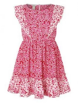 image of Monsoon Girls Aria Heart Dress - Red