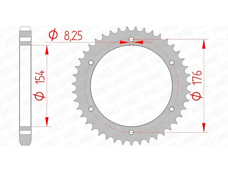 Image of AFAM Steel Standard Rear Sprocket 10607 - 530