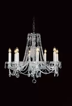 image of Opava Lead Crystal 8 Arm Chandelier