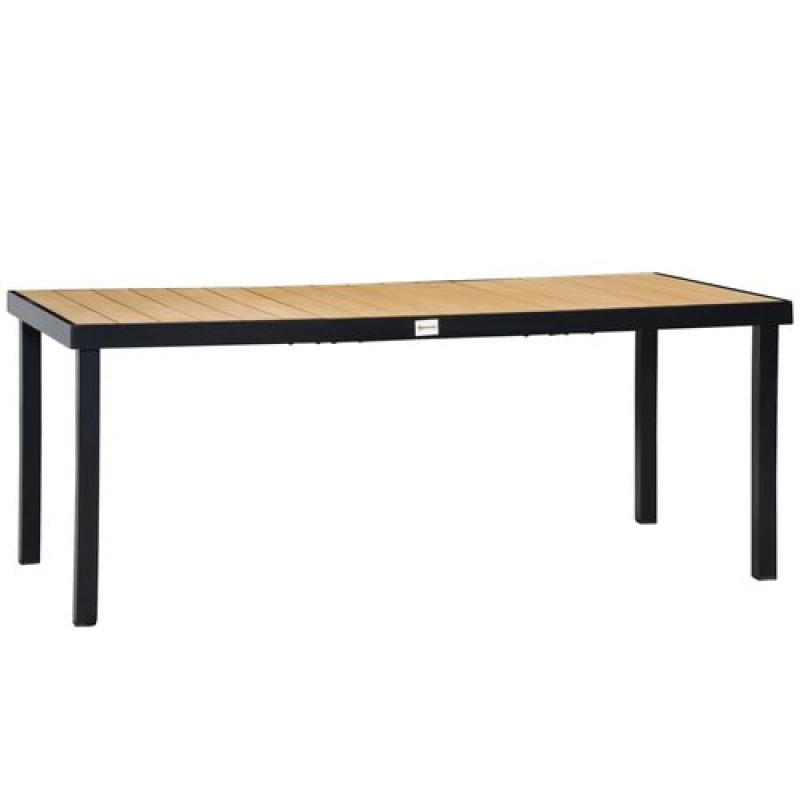 Image of Outsunny Garden Dining Table for 8, Aluminium Frame for Patio, Natural, Brown 84B-915ND