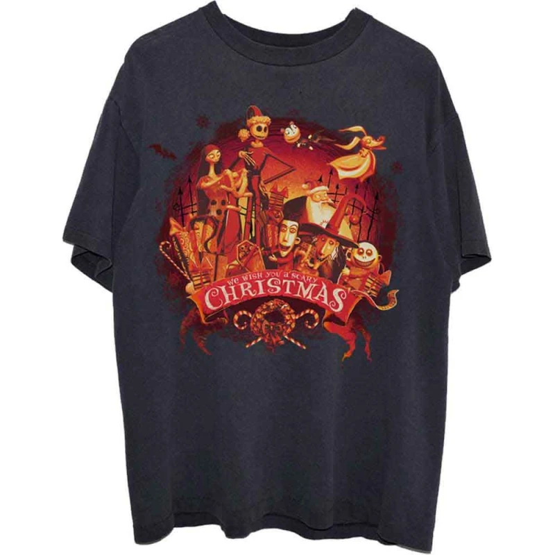 Image of Disney We Wish You A Scary T Shirt Black unisex