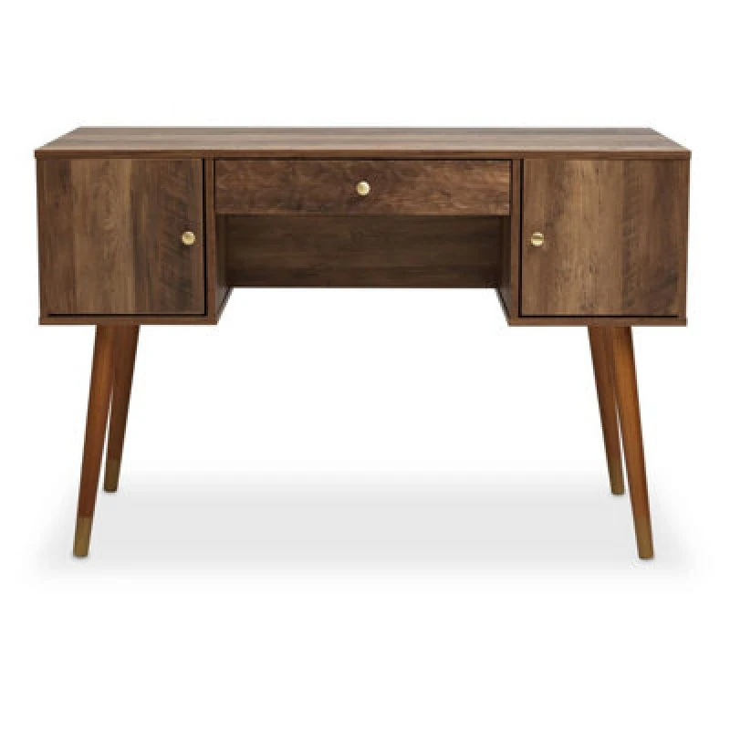 Image of Orsina Contemporary Design Two Door One Drawer Desk, Versatile Wooden Finish Work Desk, Stable Single Drawer Desk