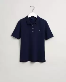 Image of GANT Women Original Long-Short Sleeve Pique Polo Shirt (M) Blue