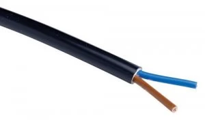 image of Zexum 0.5mm 2 Core PVC Flex Cable Black Round 2182Y - 1 Meter