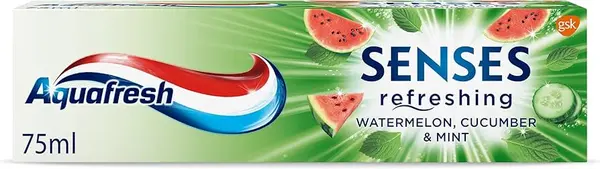 image of Aquafresh Sense Refreshing Watermelon Cucumber & Mint Toothpaste 75ml