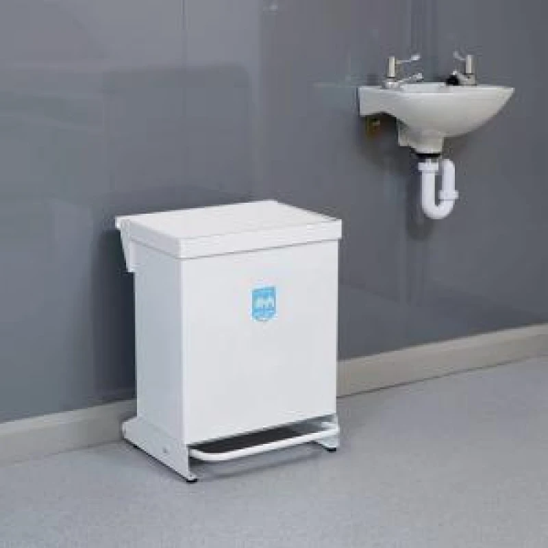 Image of Fire Retardant Steel Sackholder White Body with White Lid 42L 410364
