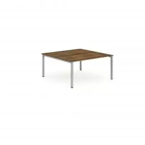 Image of B2B Silver Frame Bench Desk 1200 Walnut 2 Pod