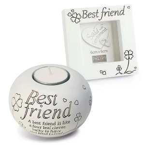 Image of Said with Sentiment Frame & Tea Light Holder Gift Sets Best Friend