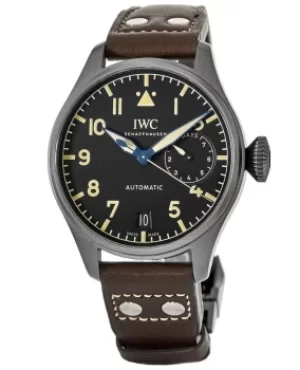 image of IWC Big Pilot's Heritage Titanium Black Dial Brown Leather Mens Watch IW501004 IW501004