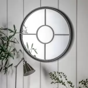 image of Gallery Interiors Ovesen Mirror Black And Silver / Large