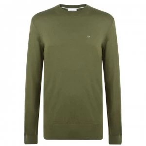Image of Calvin Klein Cotton Embroidered Jumper - Green 356