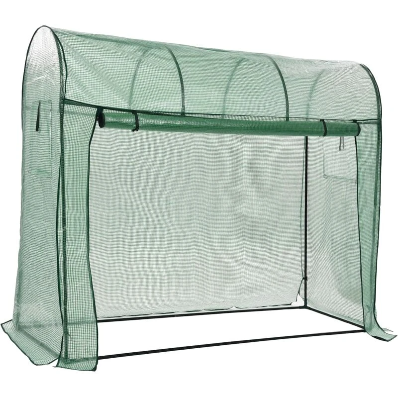 Image of vidaXL Greenhouse with Zippered Door 200x80x170 cm, Green 46916